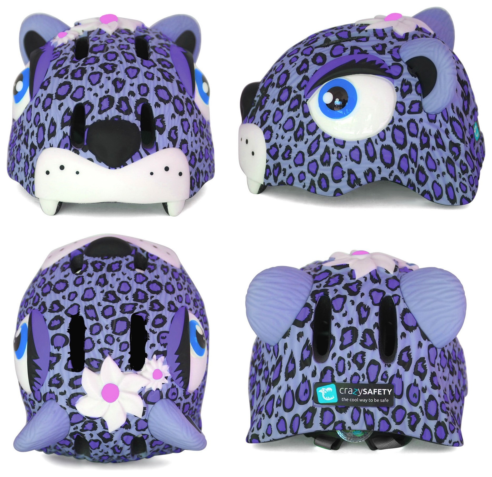 Шолом Crazy Safety Purple Leopard