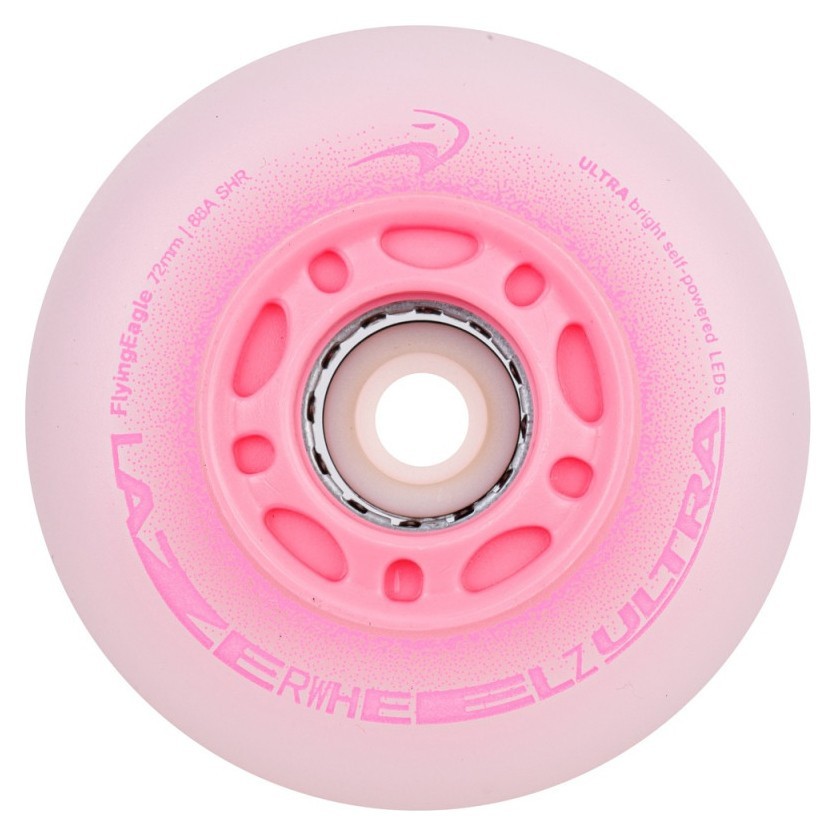 Сяючі колеса для роликів Flying Eagle Lazerwheelz Ultra 88A 4 шт рожеві