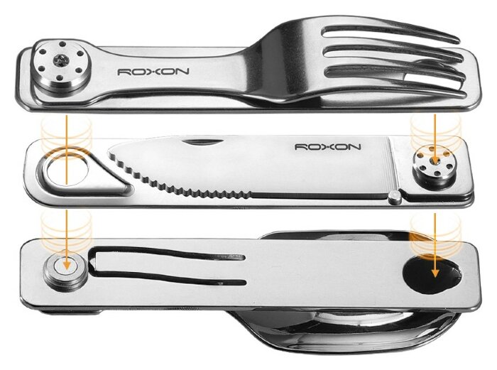 Набір столових приборів Roxon C1S 3 in1 (ложка, виделка, ніж), нержавіюча сталь