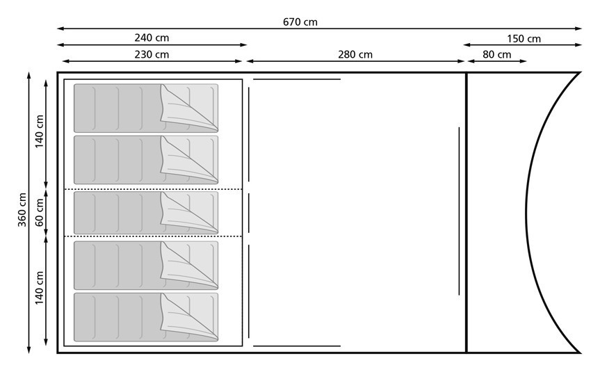 Намет туристичний Eurotrail YELLOWSTONE 360 BTC-RS 2700 Beige (ETTE0961)