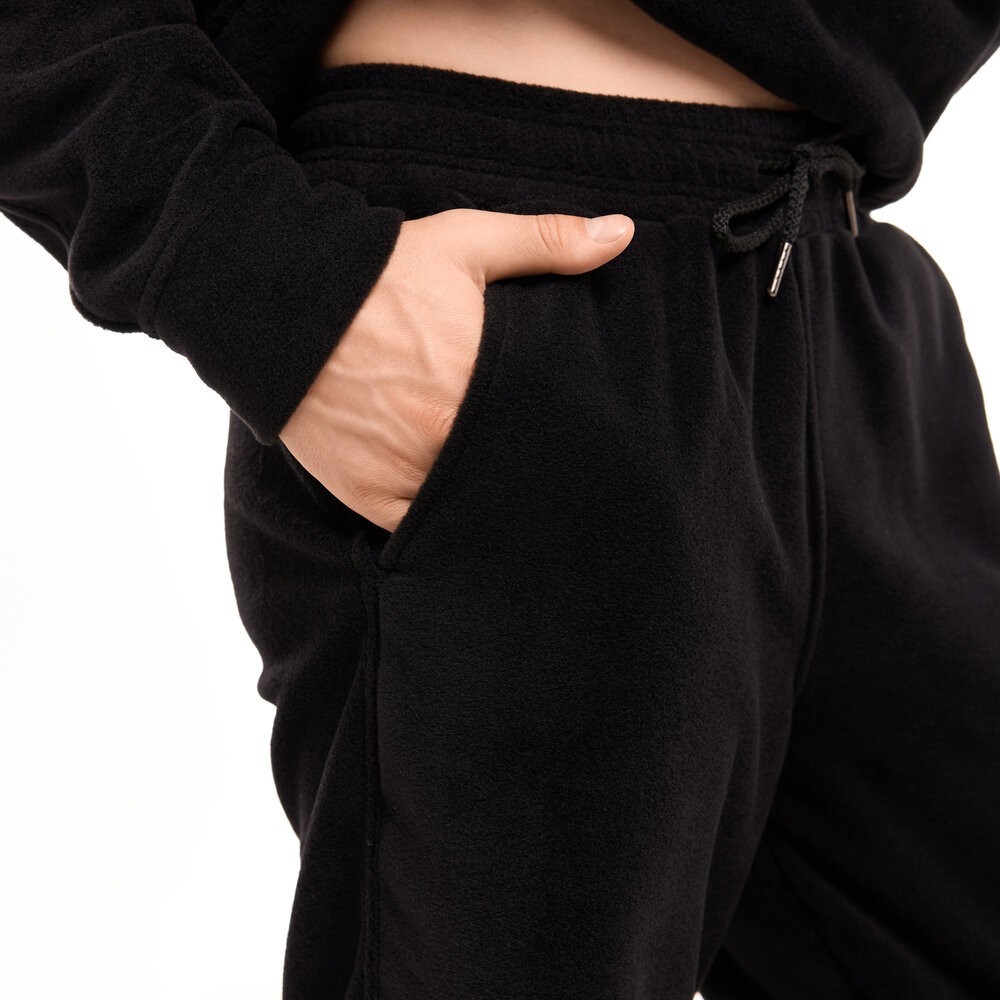 Флісовий зимовий чоловічий костюм Pobedov Mariot. Чорний чоловічий флісовий костюм