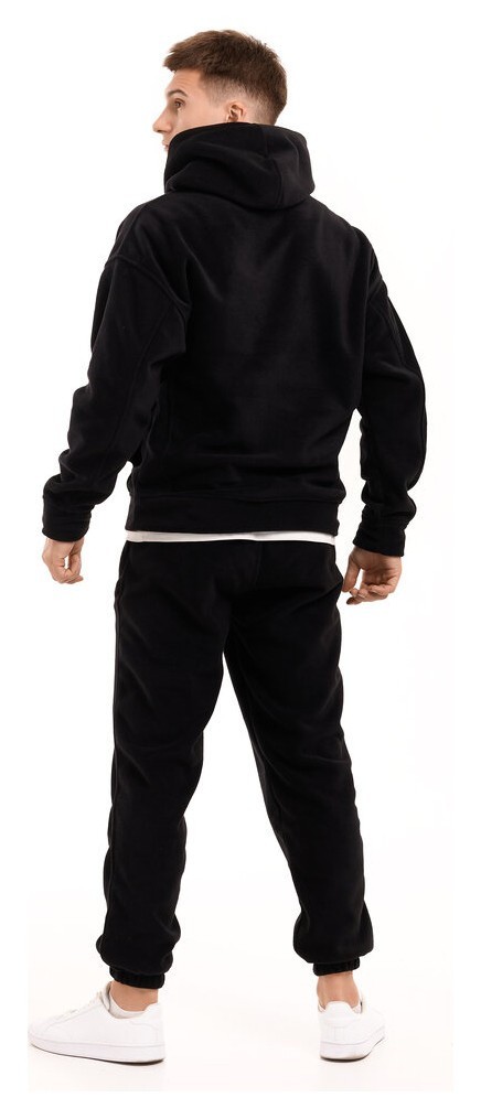 Флісовий зимовий чоловічий костюм Pobedov Mariot. Чорний чоловічий флісовий костюм