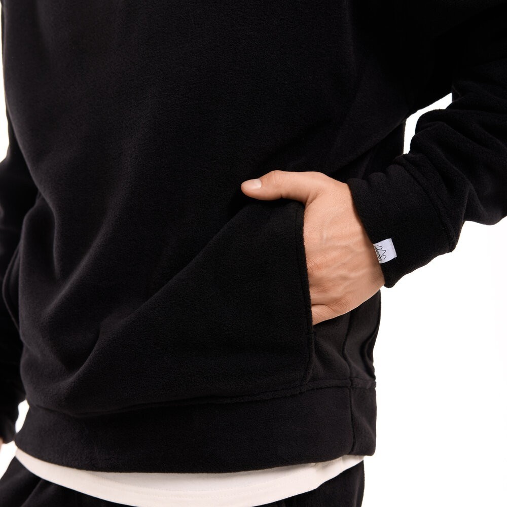 Флісовий зимовий чоловічий костюм Pobedov Mariot. Чорний чоловічий флісовий костюм