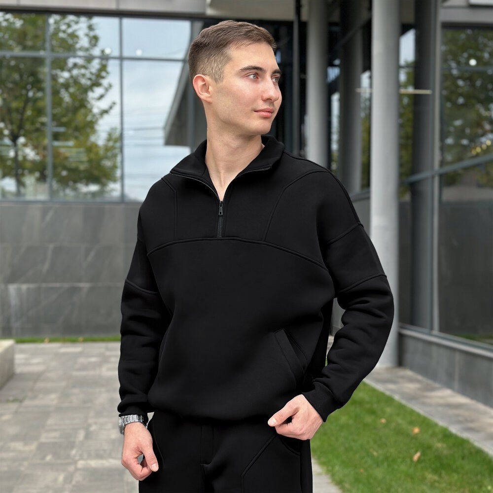 Спортивний костюм зимовий чоловічий чорний Pobedov Grand ЗИМА