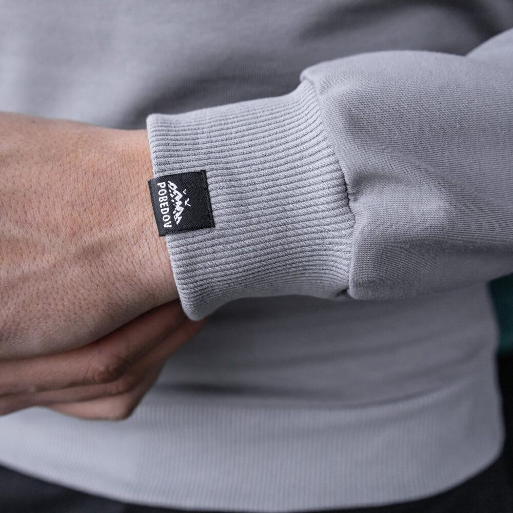 Світшот чоловічий однотонний сталевий Pobedov 001