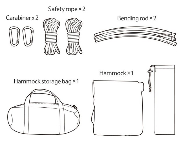 Гамак з дугами без перекидання Naturehike NH22DC008, темно-синій
