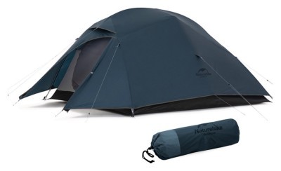 Намет надлегкий тримісний з футпринтом Naturehike Cloud Up 3 UL NH18T030-T-T, 20D, темно-синій