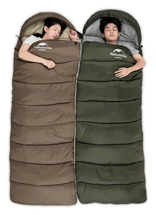 Спальник з капюшоном Naturehike U250 NH20MSD07, (6°C), лівий, коричневий