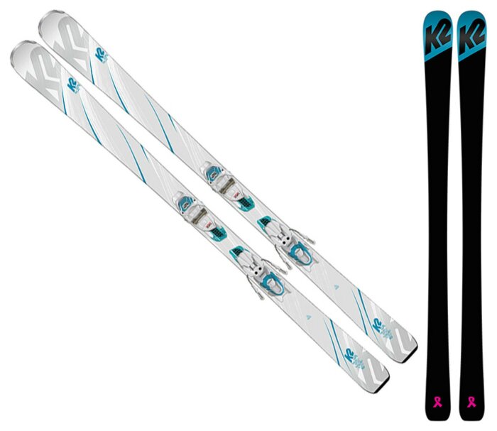 Лижі гірські комплект K2 TRUE LUV+ER3 10 COMPACT QUIKCLIK 153см White/turquoise/black (10C0405.243.1+10C1011.143.2)