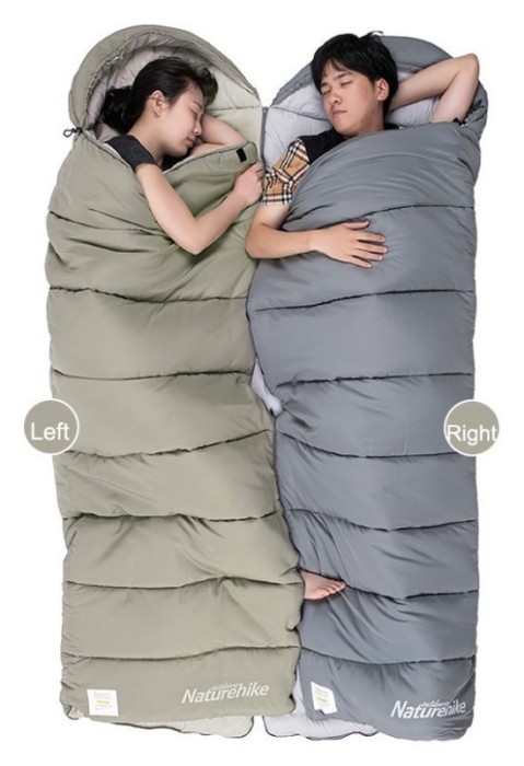 Спальний мішок з капюшоном із звичайним мішком для зберігання Naturehike M300 CNK2350WS023, сірий, лівий