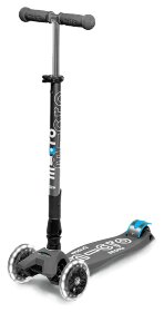 Самокат MICRO серії "Maxi Deluxe LED" – ВУЛКАНІЧНИЙ СІРИЙ (складний, до 50 kg, 3-х колісний, світло)