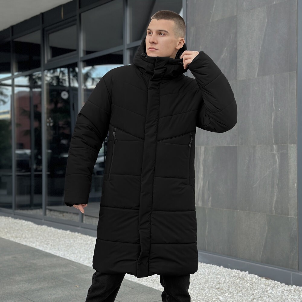 Чоловіча зимова куртка чорна Pobedov Legas
