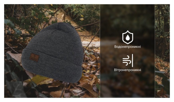 Водонепроникна шапка Dexshell, onesize (56-58 см), графітовий сірий