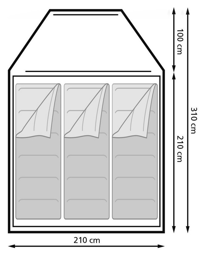 Намет туристичний Eurotrail CAMPSITE ROCKY 3 0604 Royal blue/charcoal (ETTE0806)