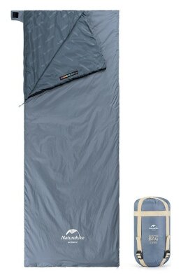 Спальник надлегкий Naturehike Ultralight LW180 NH21MSD09 лівий, (15°C), p-p XL, сіро-синій