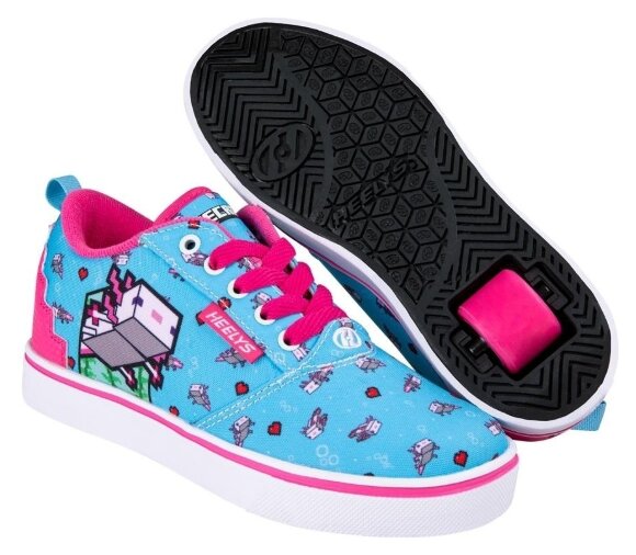 Роликові кросівки Heelys X Minecraft Pro 20 Aqua Pink Black
