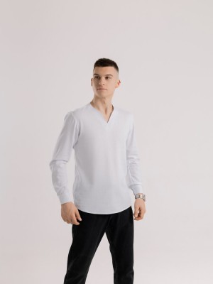 Чоловіча сорочка біла з довгим рукавом Pobedov Horizon