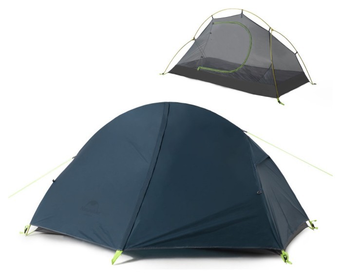 Намет надлегкий одномісний  з футпринтом Naturehike Cycling 1 NH18A095-D, 210T, темний синій