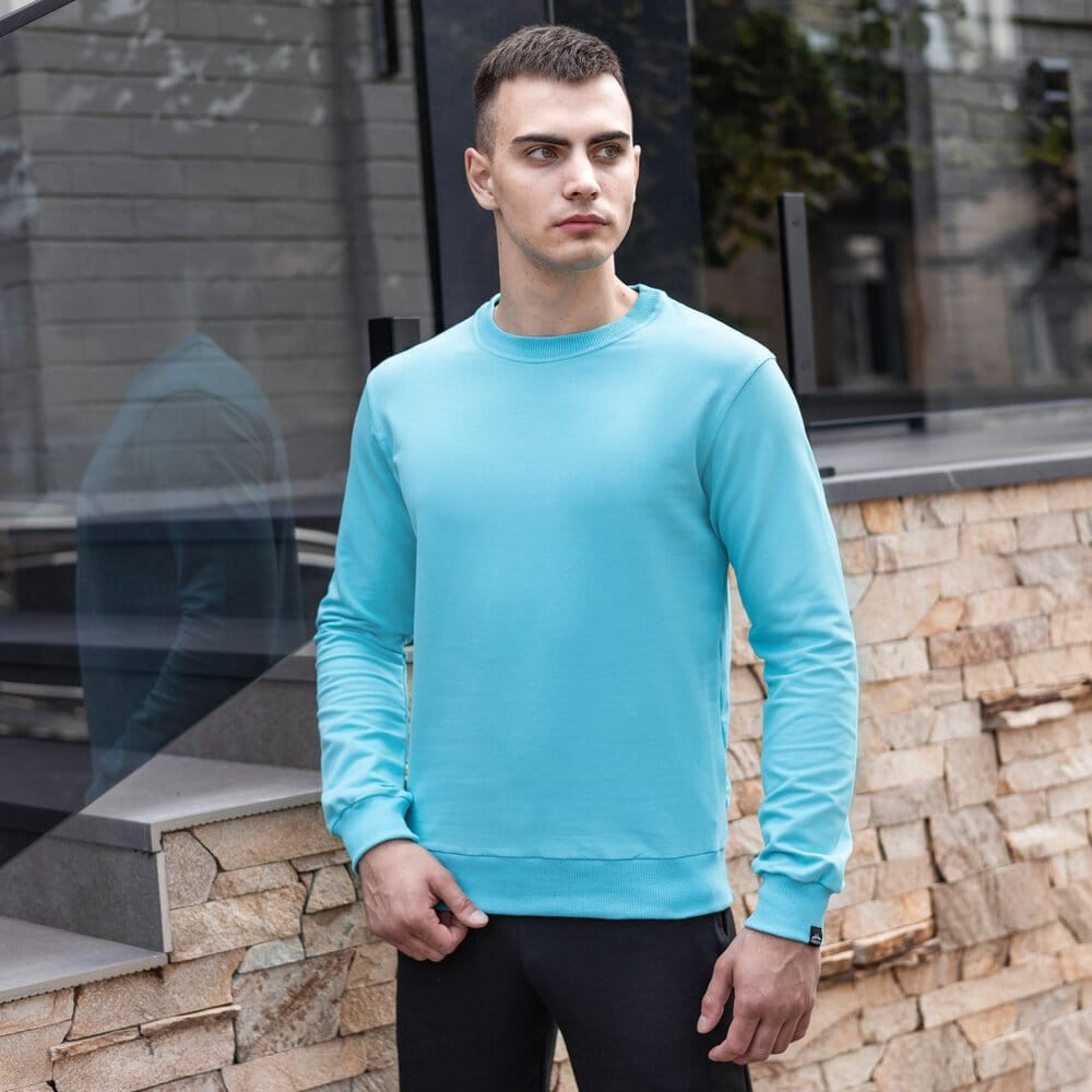 Світшот чоловічий однотонний яскравий ментол Pobedov 001