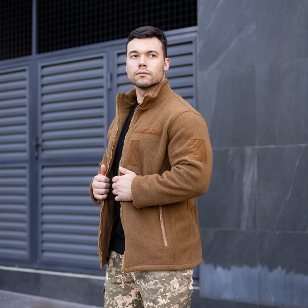 Толстовка чоловіча на блискавці койот флісова Patriot