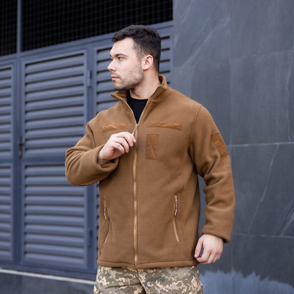 Толстовка чоловіча на блискавці койот флісова Patriot