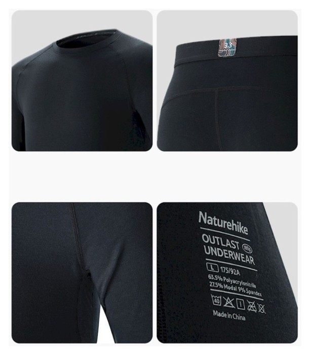 Комплект термобілизни чоловічої Naturehike NH22NY001, демісезон, розмір XXL, зелений
