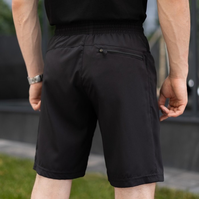 Чорні чоловічі шорти прямого крою Pobedov Vil'nyy