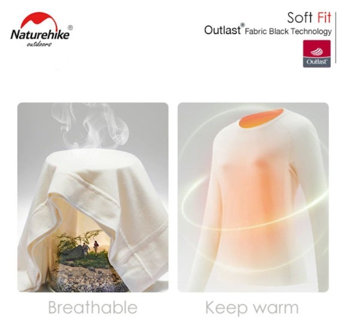 Термо-лонгслів чоловічий Naturehike NH22NY009, зима, розмір XL, чорний