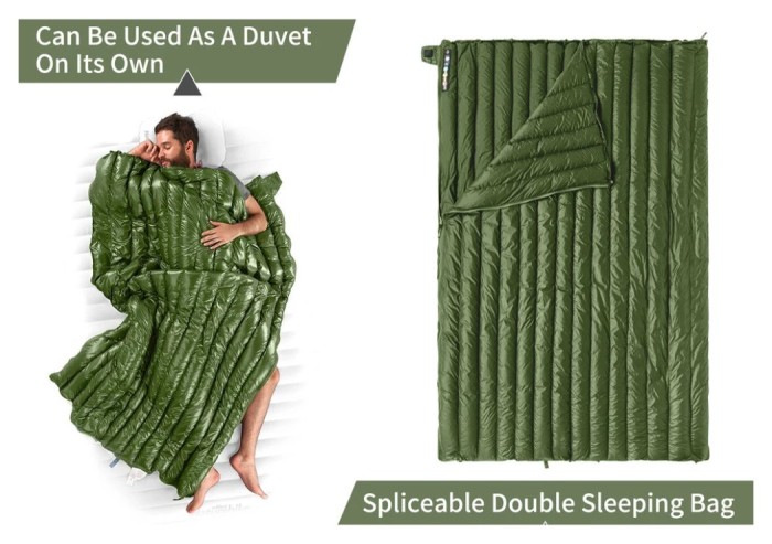 Спальний мішок з натуральним пухом Naturehike CWM295 CNK2300SD013, зелений