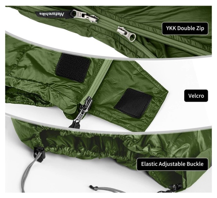 Спальний мішок з натуральним пухом Naturehike CWM295 CNK2300SD013, зелений