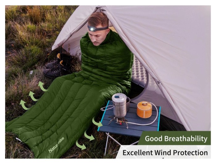 Спальний мішок з натуральним пухом Naturehike CWM295 CNK2300SD013, зелений