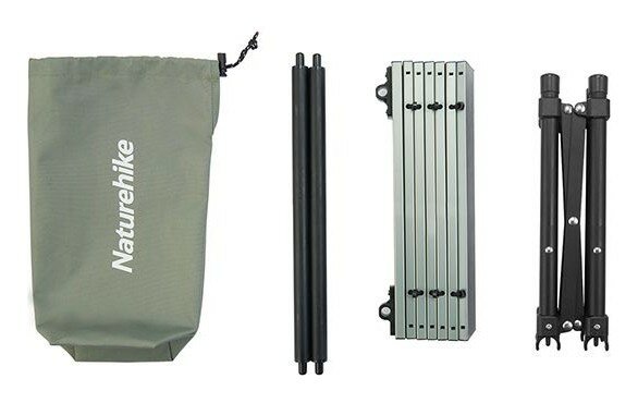 Розкладний стіл Naturehike CNH22JU050, алюміній, темно-зелений