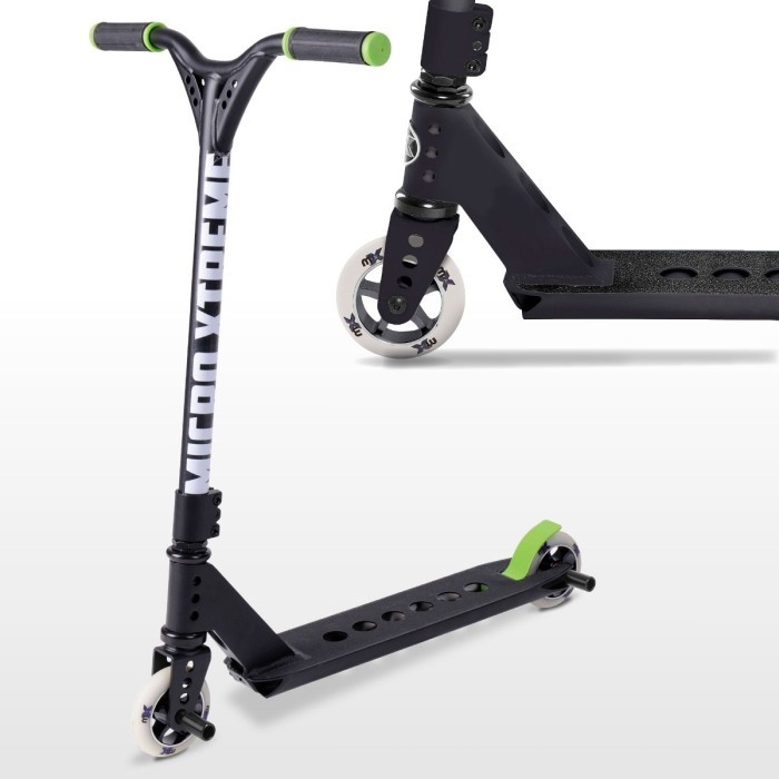 Самокат MICRO серії "Trixx & Ramp" - ЧОРНИЙ (до 100 kg, 2-х колісний, алюміній)