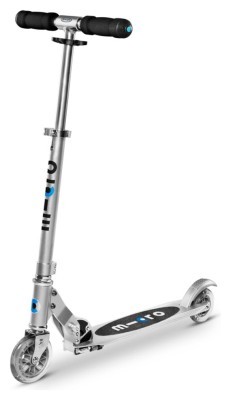 Самокат MICRO серії "Sprite" – МАТОВИЙ СРІБНИК (до 100 kg, 2-х колісний)