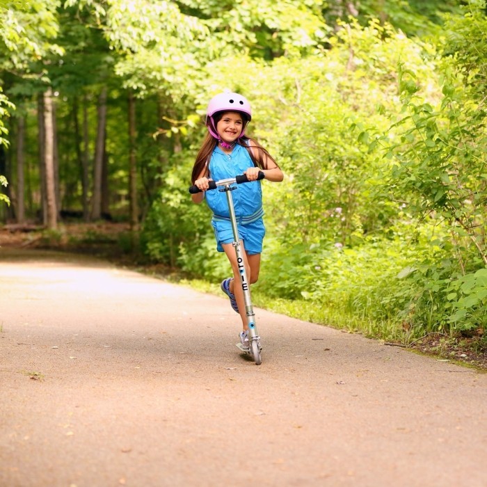 Самокат MICRO серії "Sprite" – МАТОВИЙ СРІБНИК (до 100 kg, 2-х колісний)