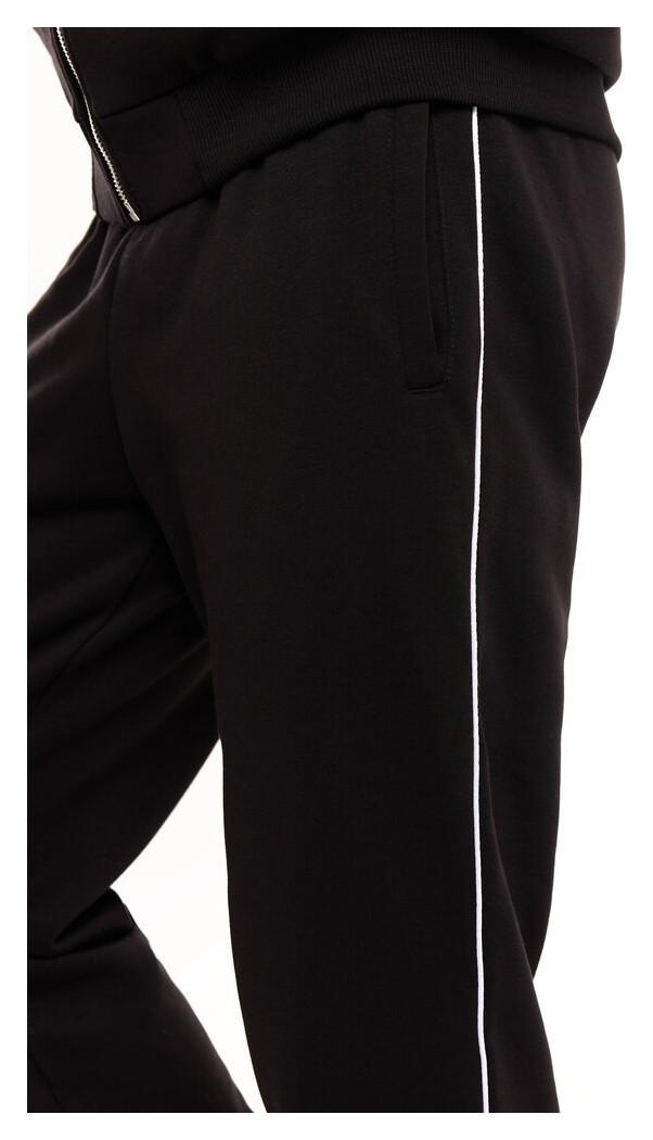 Спортивний демісезонний костюм чоловічий чорний. Комплект штани та кофта Pobedov Brume