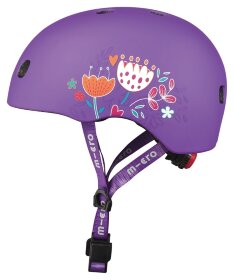 Захисний шолом MICRO - ФІОЛЕТОВИЙ З КВІТАМИ (52-56 cm, M)