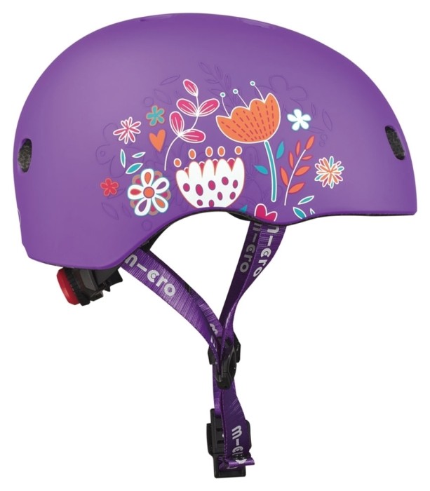 Захисний шолом MICRO - ФІОЛЕТОВИЙ З КВІТАМИ (52-56 cm, M)