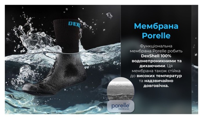 Шкарпетки водонепроникні Dexshell Ultra Thin Crew BLK, р-р S, чорний