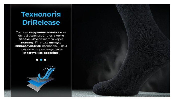 Шкарпетки водонепроникні Dexshell Ultra Thin Crew BLK, р-р S, чорний