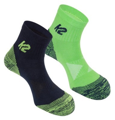Носки для туризму жіночі K2 MULTISPORT QUARTER 2 PACK 39-42 Navy/lime + lime/navy