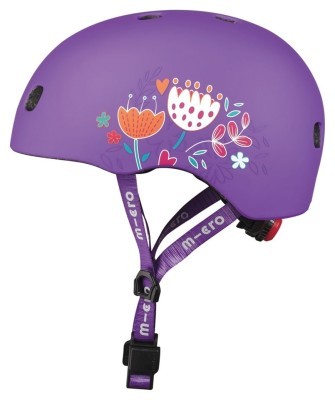 Захисний шолом MICRO - ФІОЛЕТОВИЙ З КВІТАМИ (48-53 cm, S)