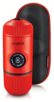 Портативна еспресо-кавоварка Wacaco Nanopresso червона з чохлом, механічна, для меленої кави