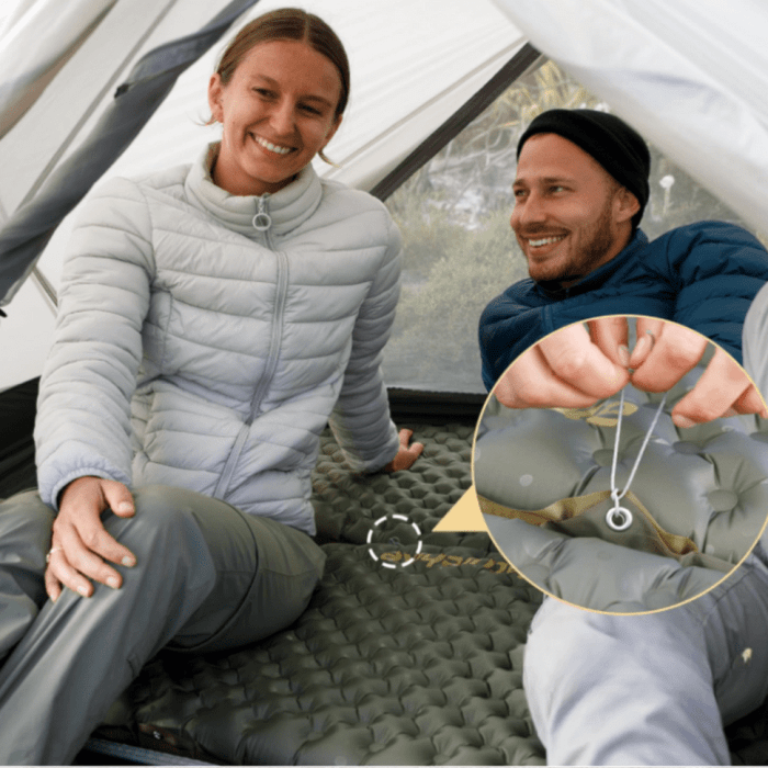 Матрац туристичний надувний одномісний Naturehike CNH22DZ018, надлегкий, 183х58х7 см, зелений, для туризму із мішком для надування