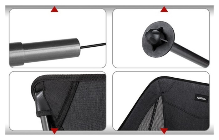 Стілець складаний Naturehike Stellaluna L04 CNK2450JJ015, розмір M, алюміній, чорний