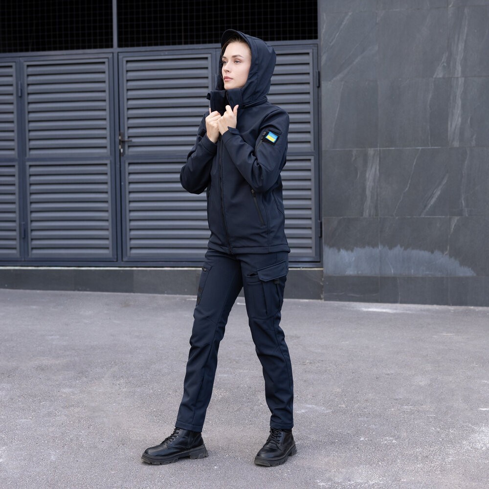 Жіноча тактична демісезонна темно-синя куртка Pobedov Motive