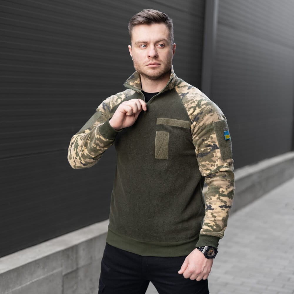 Толстовка чоловіча на блискавці тактична Freedom військова з липучками