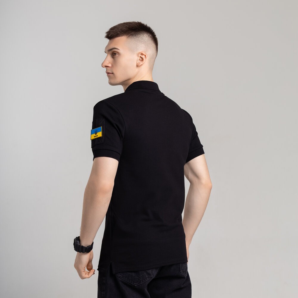 Легке тактичне літнє чоловіче чорне поло Pobedov Royal BATAL Військове