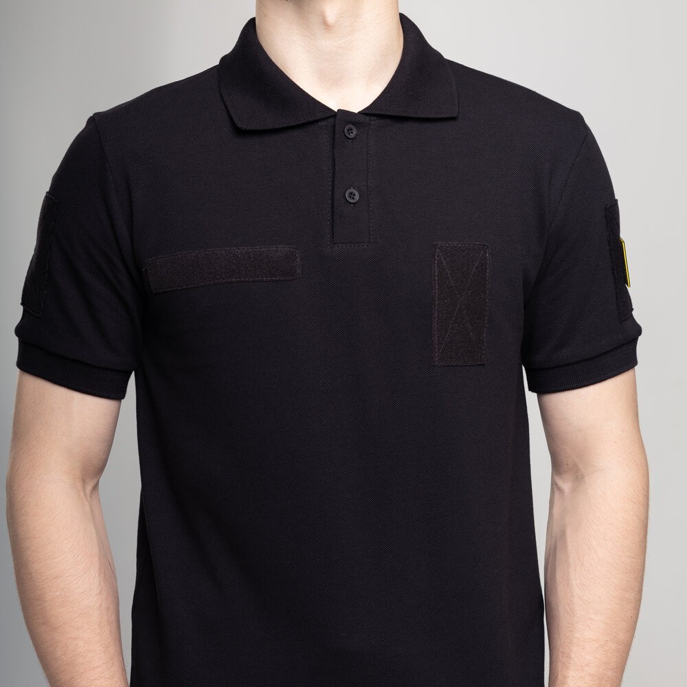 Легке тактичне літнє чоловіче чорне поло Pobedov Royal BATAL Військове