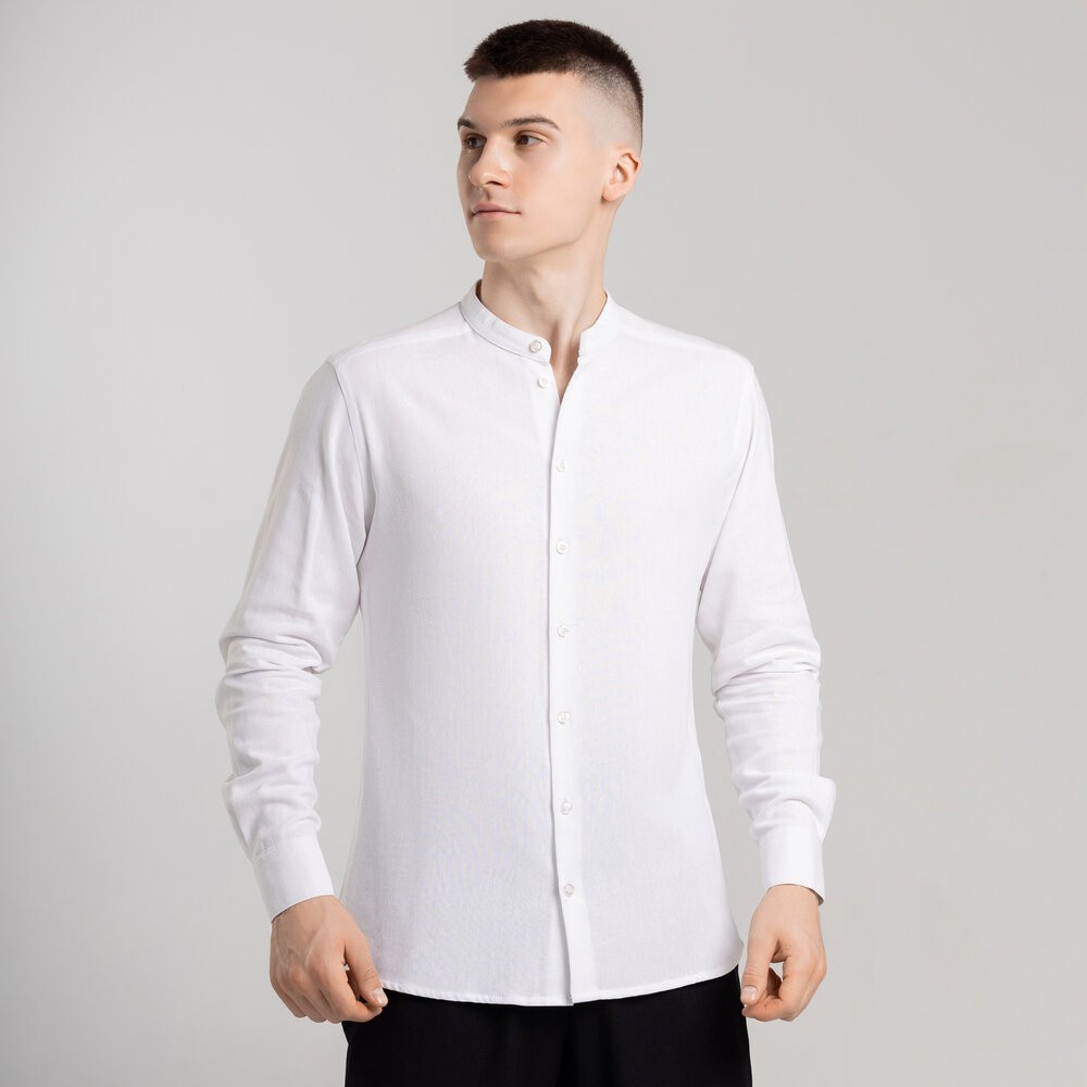 Чоловіча сорочка біла з довгим рукавом Pobedov Orion